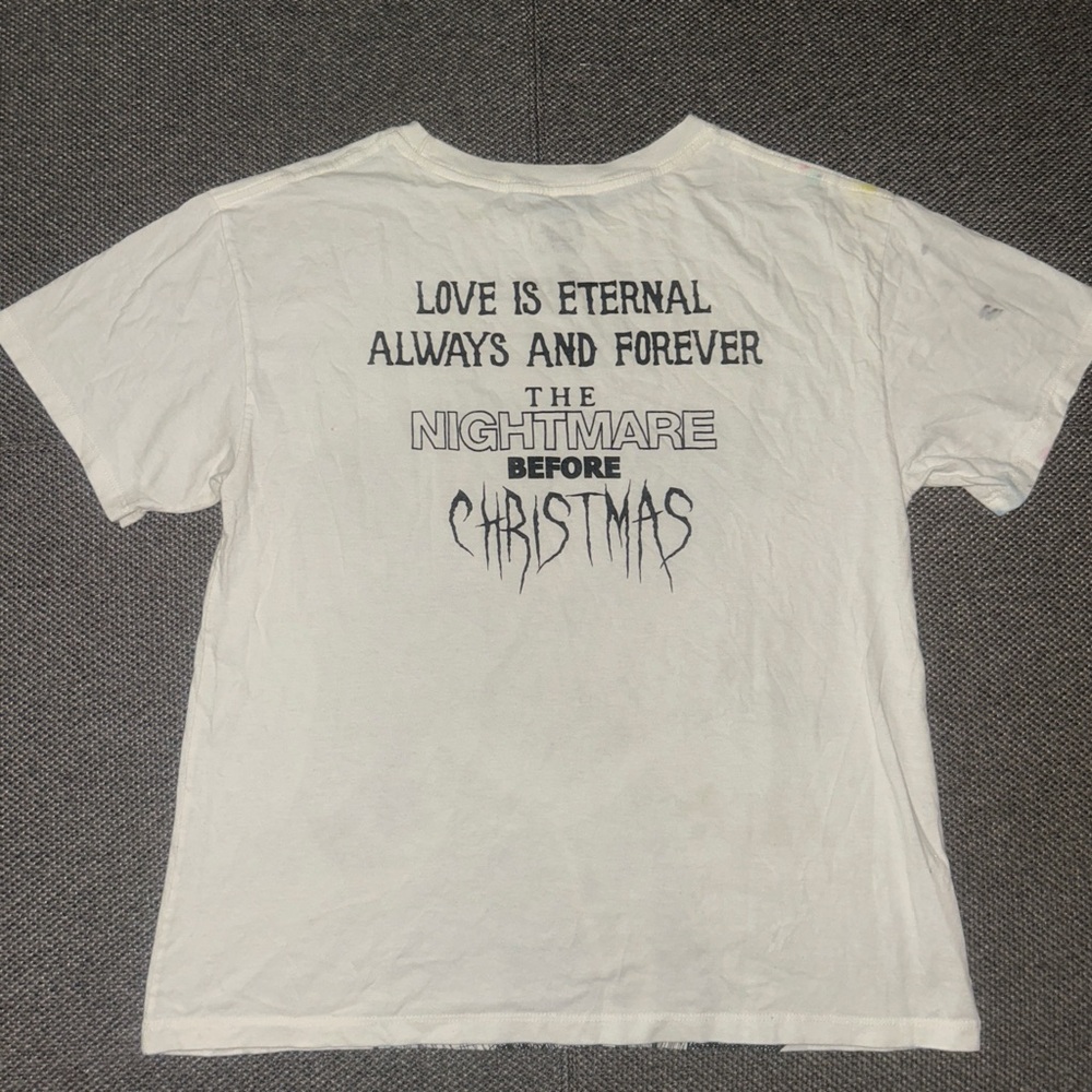 Disney White T-Shirt with Black Nightmare Before Christmas Design - Picture 4 of 5